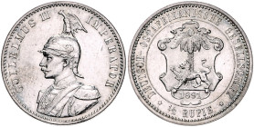 Deutsch-Ostafrika. 1/2 Rupie 1891. Jaeger&nbsp;N&nbsp;712. .