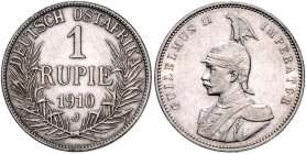 Deutsch-Ostafrika. 1 Rupie 1910 J. Jaeger&nbsp;N&nbsp;722. .