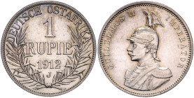 Deutsch-Ostafrika. 1 Rupie 1912 J. Jaeger&nbsp;N&nbsp;722. .