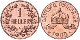Deutsch-Ostafrika. 1 Heller 1905 A. Jaeger&nbsp;N&nbsp;716. Auflage in PP: 95 Exemplare.