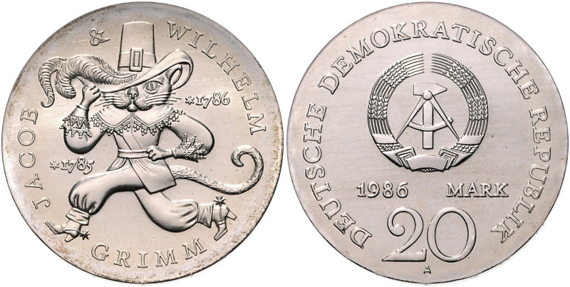 Gedenkmünzen. 
20 Mark. 1986, Grimm. Jaeger&nbsp;1607. . 

stempelfrisch