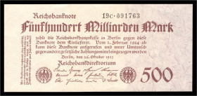 Ausgaben der Kriegs- u. Inflationszeit. 500 Milliarden Mark v. 26.10.1923 u. 1 Billion Mark v. 1.11. 1923. Grab.&nbsp;DEU-&nbsp;152&nbsp;b&nbsp;u.&nbs...