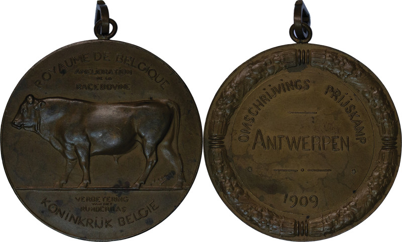 Belgium. Antwerp Æ Medallion "Belgium Agricultural Society award for Best Breed ...