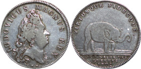 France, Louis XIV. Spoils of War AR Jeton by V Mauger. 1702.