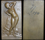France. Nude Æ art deco plaque. 1911.