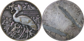 France. Art Deco Æ Medallion, "The Frogs who wanted a King" by J. Vernon. Circa 1930.