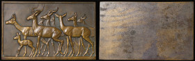 France. Mauruce Thenot Æ Plaque "Gazelles". 1936.