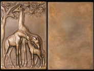 France. Mauruce Thenot Æ Plaque "Giraffe". 1936.