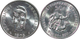 French Afars & Issas, Fifth Republic Cu Ni 50 Francs.1975.