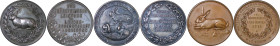 Germany. Lot of 3x Æ Medallions for Rabbit Breeding. 1911-1930.