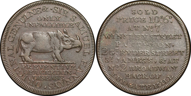 Great Britain. London CU 10/6d. Token. 1788. • ORIGINAL GENUINE & • SIR SAMUEL H...