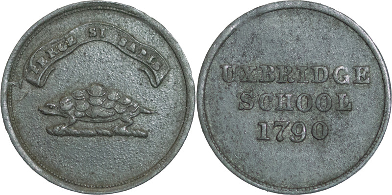 Great Britain, Uxbridge. Unofficial Zi Farthing. 1790. PERCE SI SAPIS in banner ...
