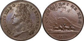 Wales, Welsh Jacobites CU "The Cycle Club" token. 1810.