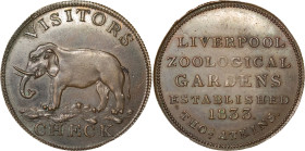 Great Britain. Liverpool Zoological Gardens CU Pass. 1833.