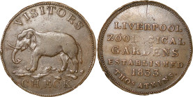 Great Britain. Liverpool Zoological Gardens CU Pass. 1833.