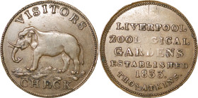 Great Britain. Liverpool Zoological Gardens CU Pass. 1833.
