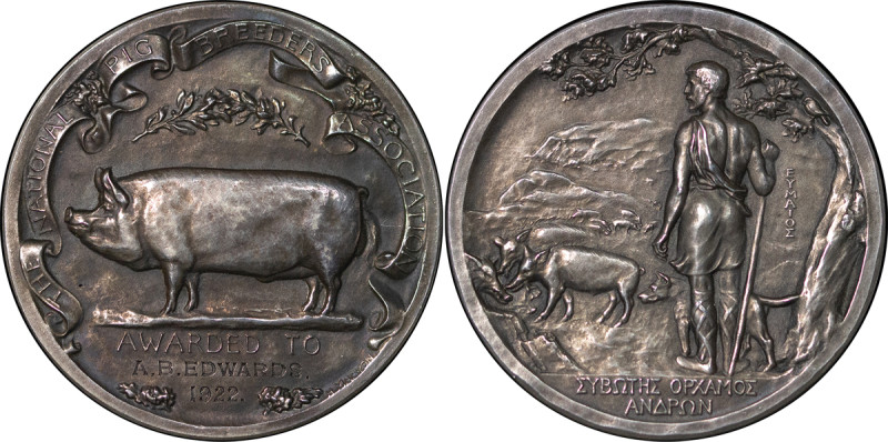 Great Britain, National Pig Breeders Association AR Medallion. 1922. THE NATIONA...