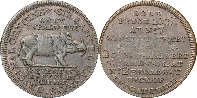 Great Britain. Sir Samuel Hannay CU Halfpenny Token. 1762-1840. •SIR SAMUEL HANN...