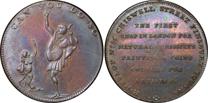 Great Britain, Middlesex CU Halfpenny Token. 1790-95. CAN YOU DO SO Monkey immit...