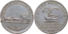 Great Britain, London. William Waterhouse CU Halfpenny Token. 1798-1894.