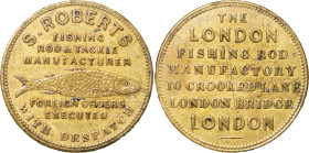 Great Britain, London. Fishing Tackle Manufacturers Brass token. 1869-70.