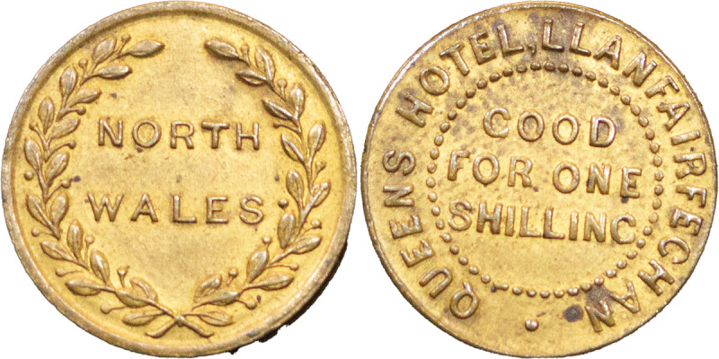 Great Britain. North Wales, BR Queens Hotel Llanfairfechan Shilling Token. Circa...