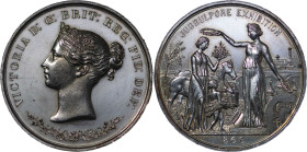 India, British Colonial. Queen Victoria Jubbulpore Exhibition AR Medal. 1866.