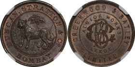 India, British Colonial. Bombay CU Half Rupee Token. c.1905.