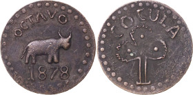 Mexico, Cocula. Civil War CU 1/8 Peso. 1858-1861.