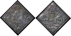 Denmark & Norway. Christian V AG 1/2 Specie Daler, Klippe. 1671.