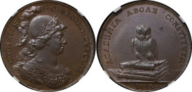Sweden. Bronze Finnish Academy at Abo Medallion. 1640 dated (circa 1780-1800.)