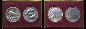 USA. Americas Natural Legacy boxed set of two silver medallions. Circa 1970.