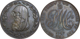 Great Britain, North Wales. Anglesey Parys Mines CU Penny Token. 1787.