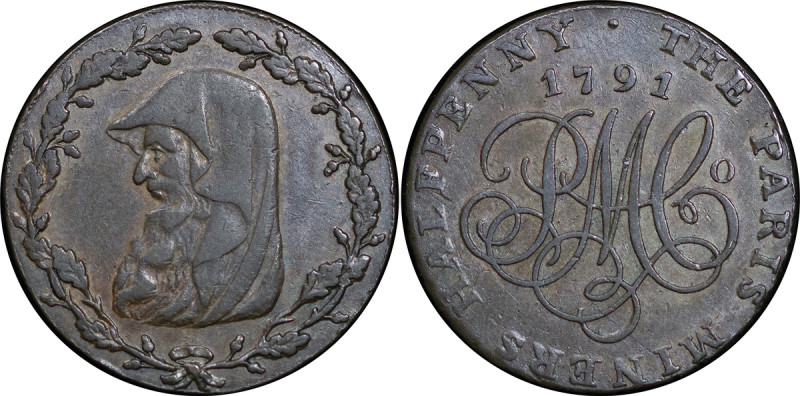 Great Britain, North Wales. Anglesey Parys Mines CU 1/2 Penny Token. 1791. Druid...