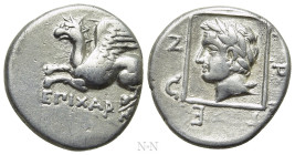 THRACE. Abdera. Drachm (Circa 346/5-336 BC). Charmos, magistrate