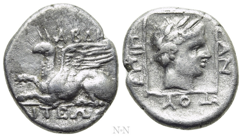 THRACE. Abdera. Drachm (Circa 336-311 BC). Polyphantos, magistrate. 

Obv: ABΔ...