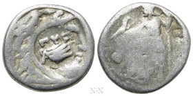 THRACE. Byzantion. Countermarked on a Drachm in the name and types of Alexander III 'the Great' (336-323 BC)