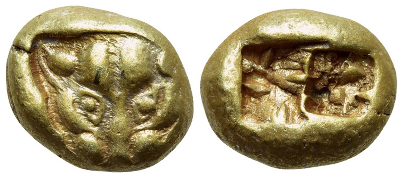 IONIA. Uncertain. EL Hekte - 1/6 Stater (Circa 600-550 BC). 

Obv: Facing head...