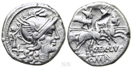 C. TERENTIUS LUCANUS. Denarius (147 BC). Rome