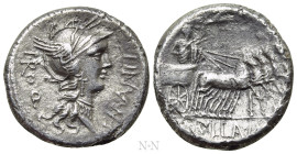 L. CORNELIUS SULLA and L. MANLIUS TORQUATUS. Denarius (82 BC). Mint moving with Sulla