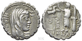 A. POSTUMIUS A.F. SP.N. ALBINUS. Serrate Denarius (81 BC). Rome