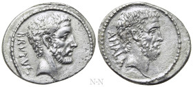 Q. SERVILIUS CAEPIO (M. JUNIUS) BRUTUS. Denarius (54 BC). Rome