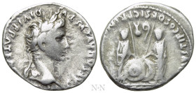 AUGUSTUS (27 BC-14 AD). Denarius. Lugdunum