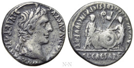 AUGUSTUS (27 BC-14 AD). Denarius. Lugdunum