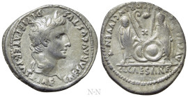 AUGUSTUS (27 BC-14 AD). Denarius. Lugdunum