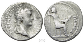TIBERIUS (14-37). Denarius. "Tribute Penny" type. Lugdunum