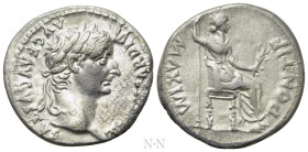 TIBERIUS (14-37). Denarius. "Tribute Penny" type. Lugdunum