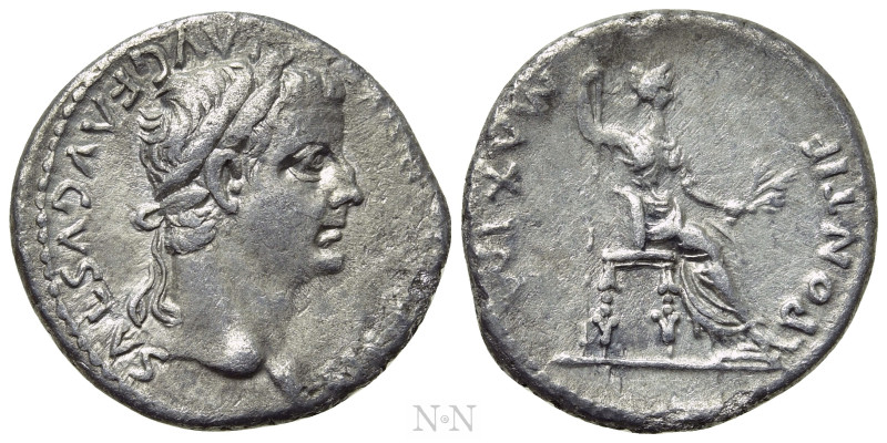 TIBERIUS (14-37). Denarius. "Tribute Penny" type. Lugdunum. 

Obv: TI CAESAR D...