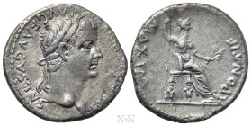 TIBERIUS (14-37). Denarius. "Tribute Penny" type. Lugdunum