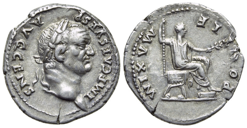 VESPASIAN (69-79). Denarius. Rome. 

Obv: IMP CAES VESP AVG CENS. 
Laureate h...